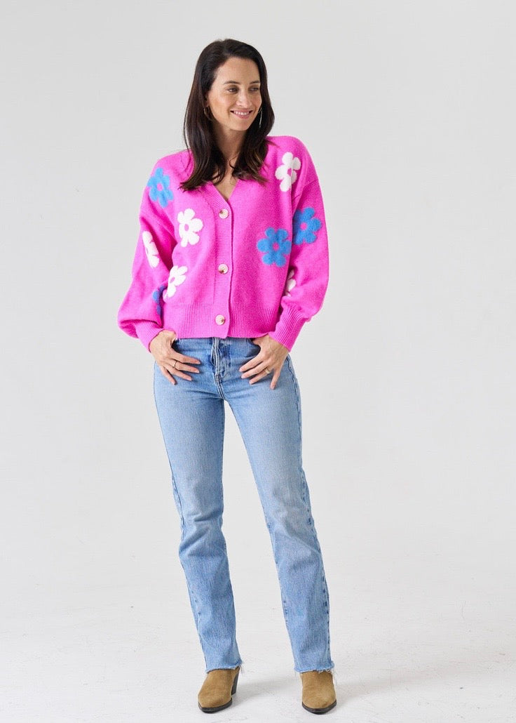 Wool Floral Cardigan