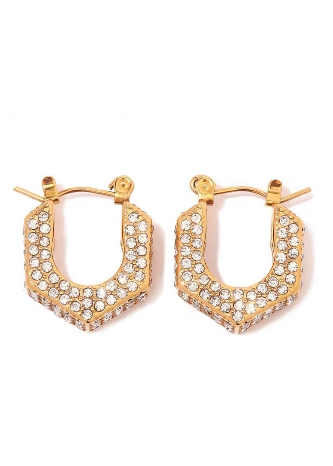 Ti Adoro Gold White Hoop Earring