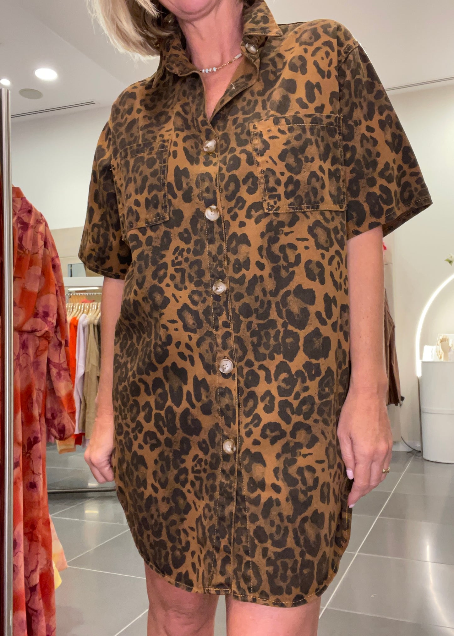 Mini Dress Dark Leopard