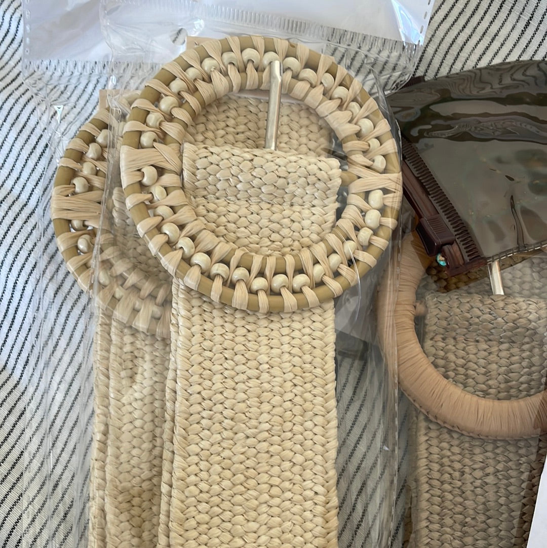 Rattan Buckle Belt | Beige