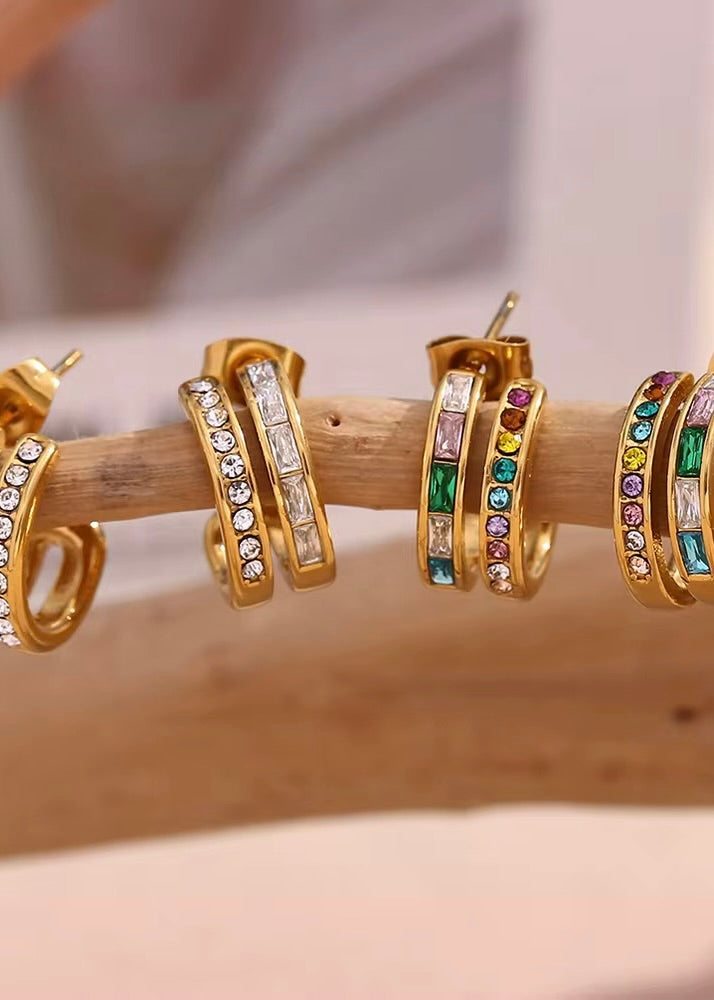 Double Cuff Gold Earring Multi