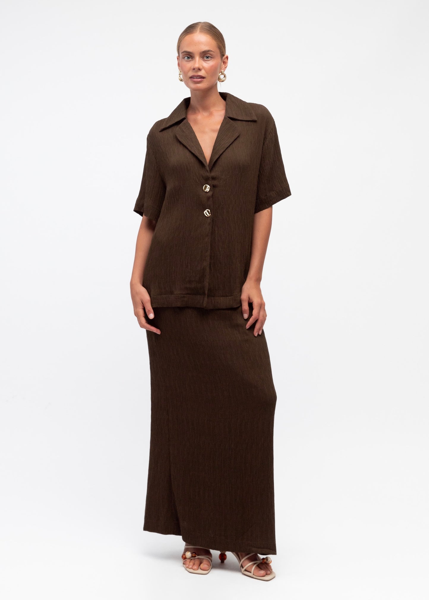 Textured Shirt | Chocolate