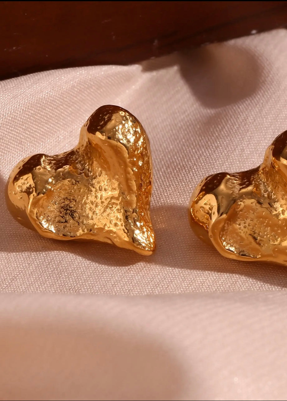 Heart on Fire Gold Earring