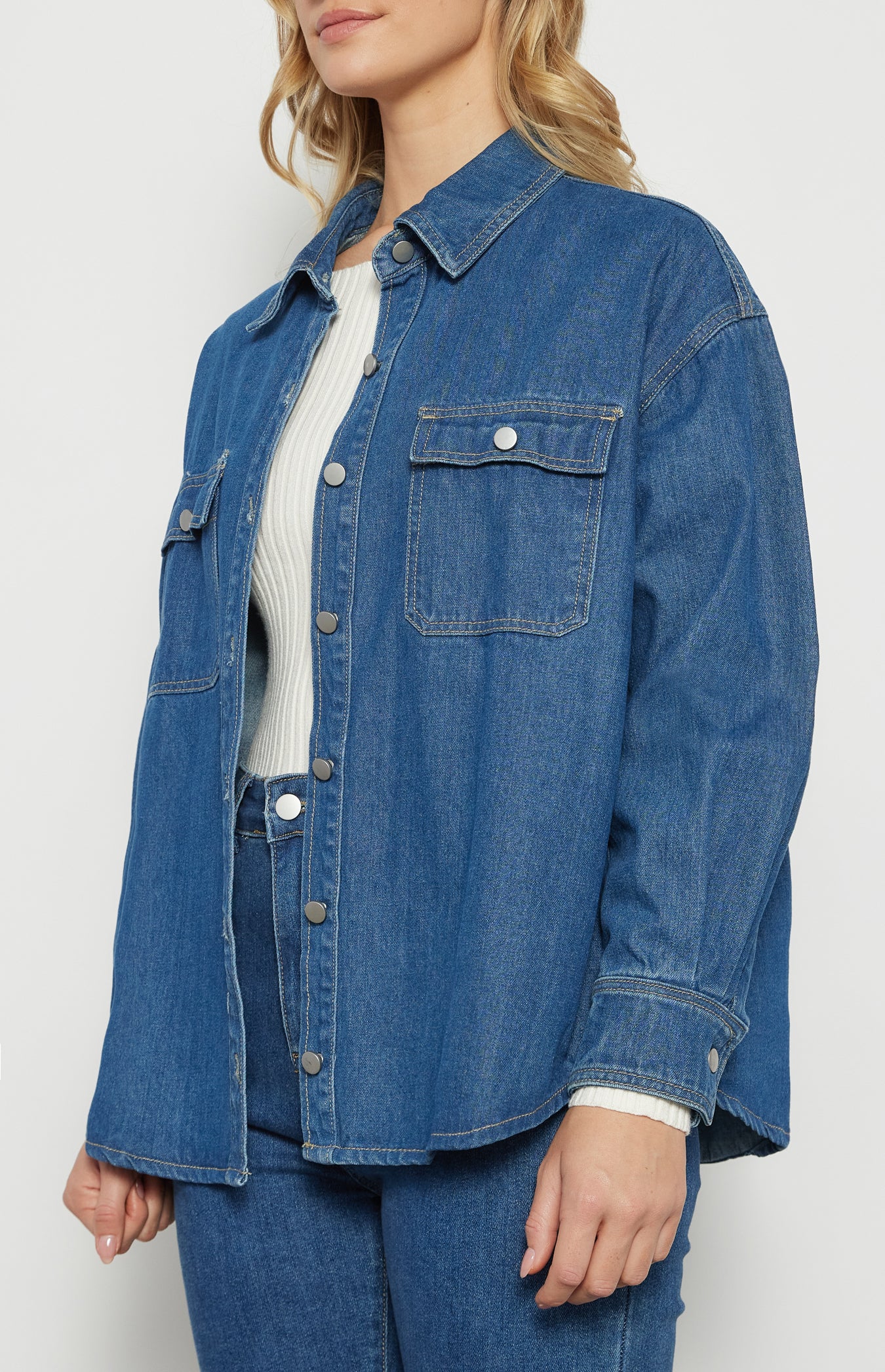 Denim Shacket Button Up