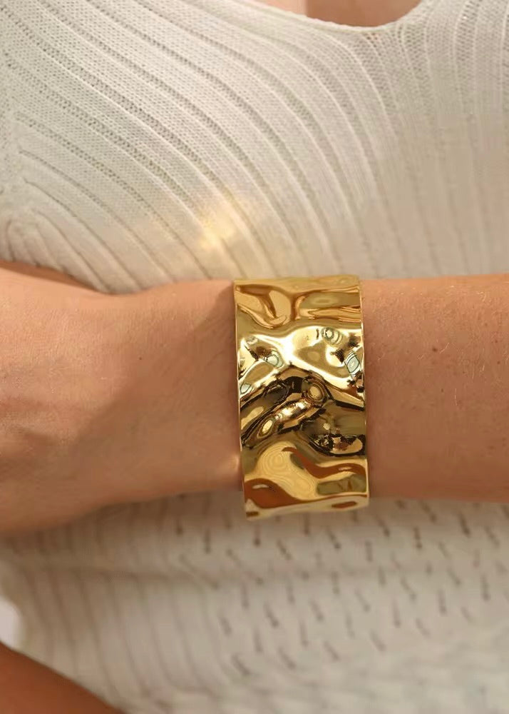 Siena Hammered Silver Cuff Bracelet