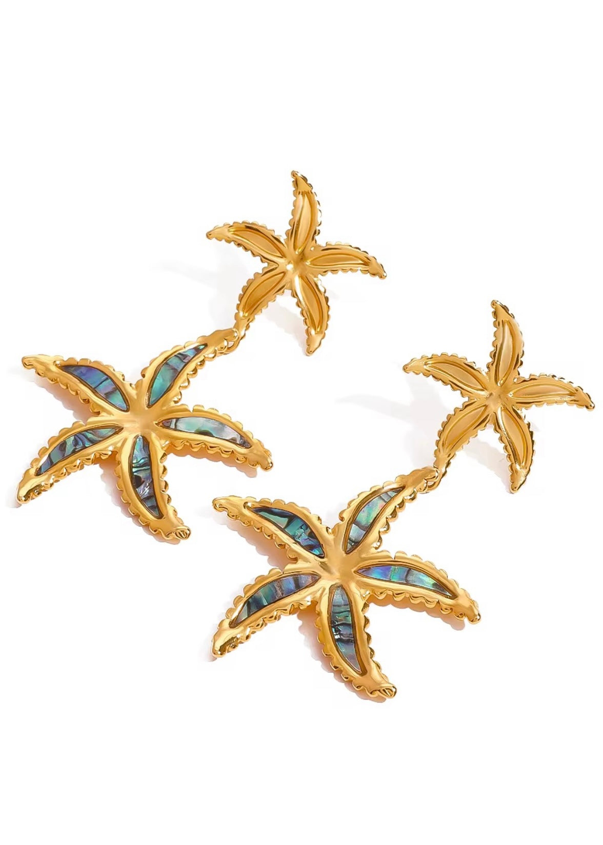 Starfish Pearl Gold Earring
