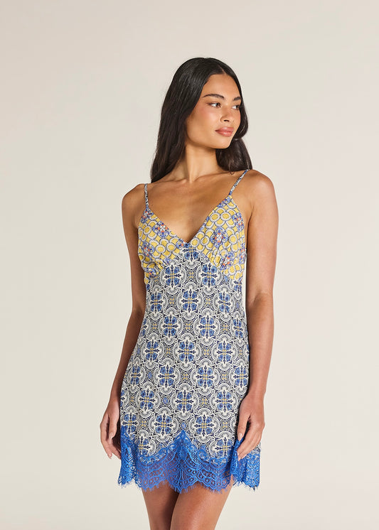 Dixie Mini Dress | Blue Tile