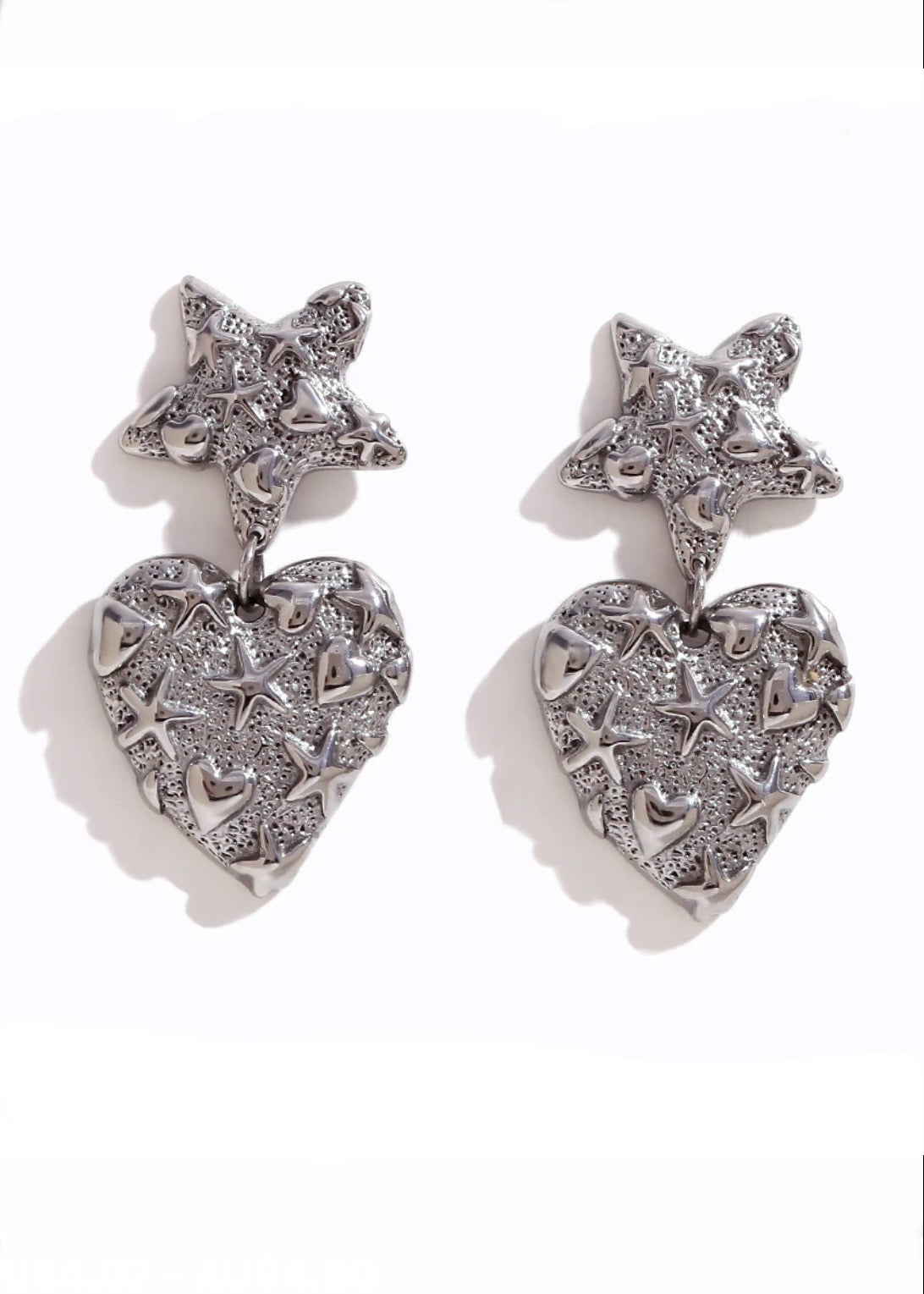 Hearts and Stars Silver Earring