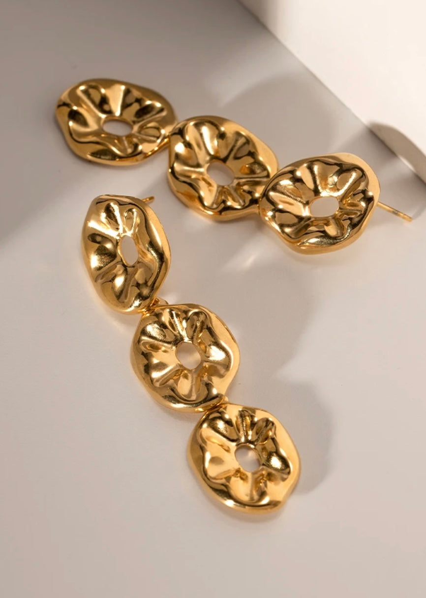 Lotus Leaf Drop Earring 18k Gold plated