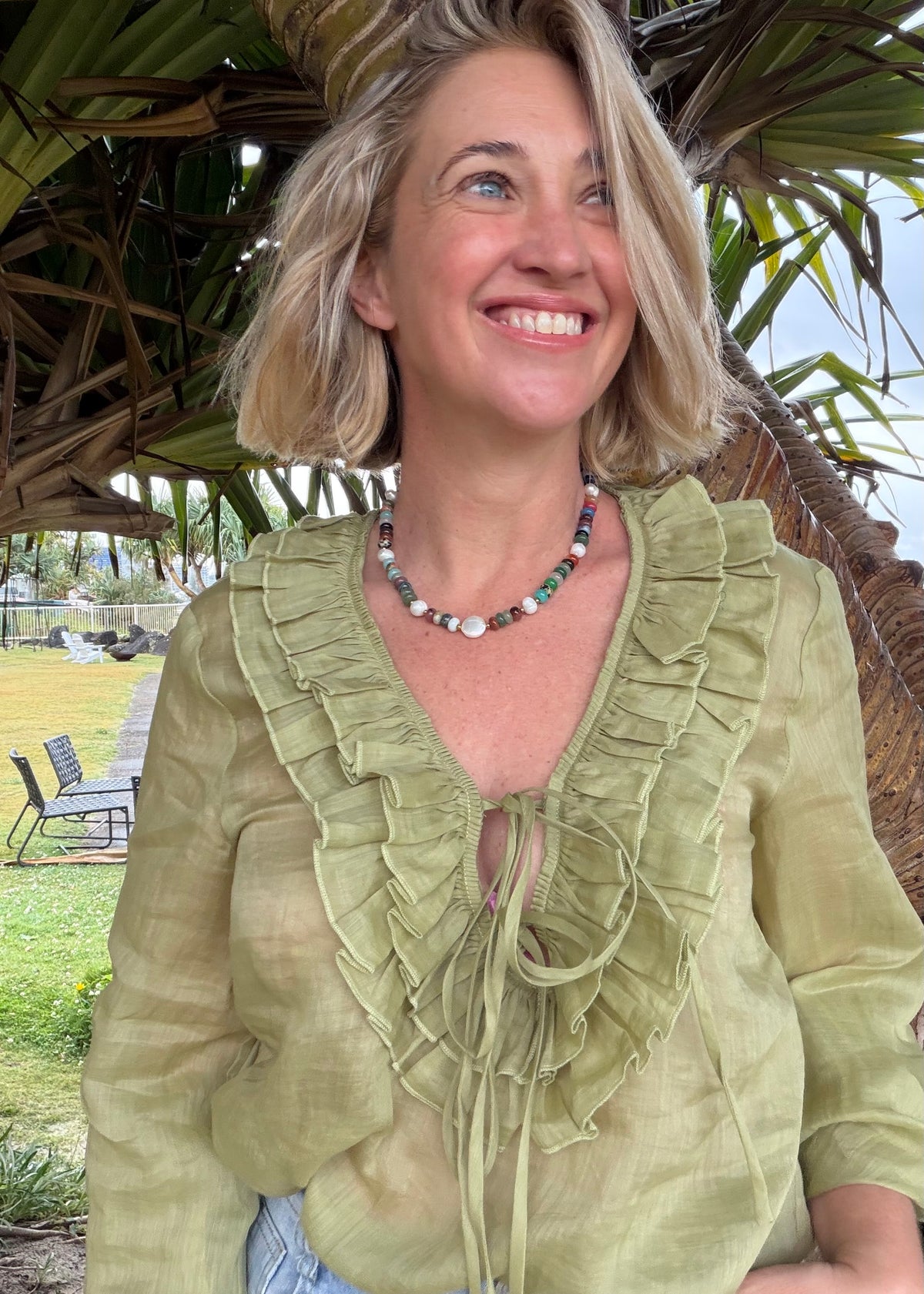 Ruffle Shirt - Green