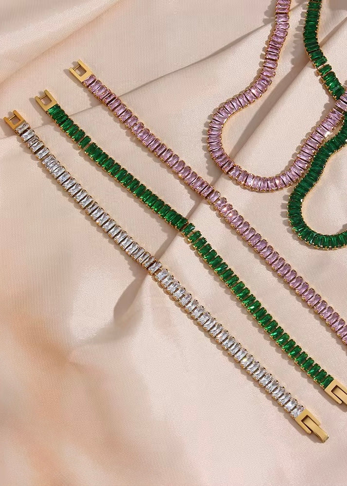 Tennis Necklace | White