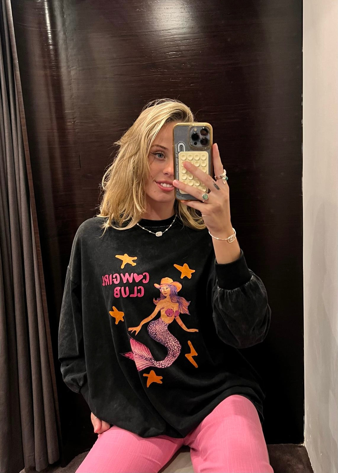 Cowgirl Bl/Pk LS Tee Set