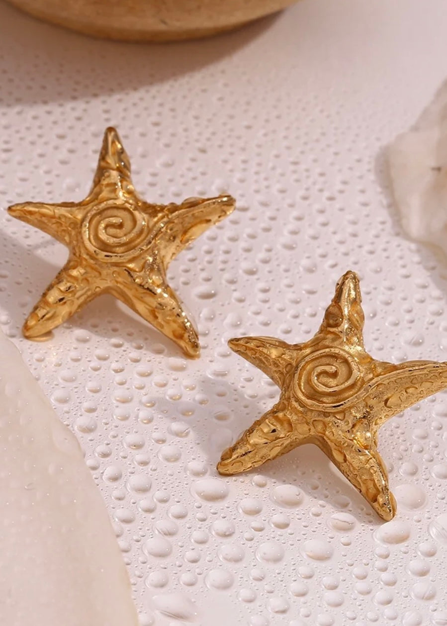 Starfish Earring non Tarnish 18k Gold plated