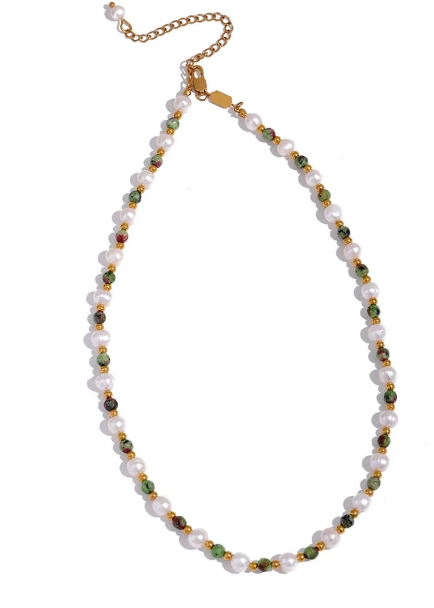 Euro Summer - Pearl and Green Epidote Stone