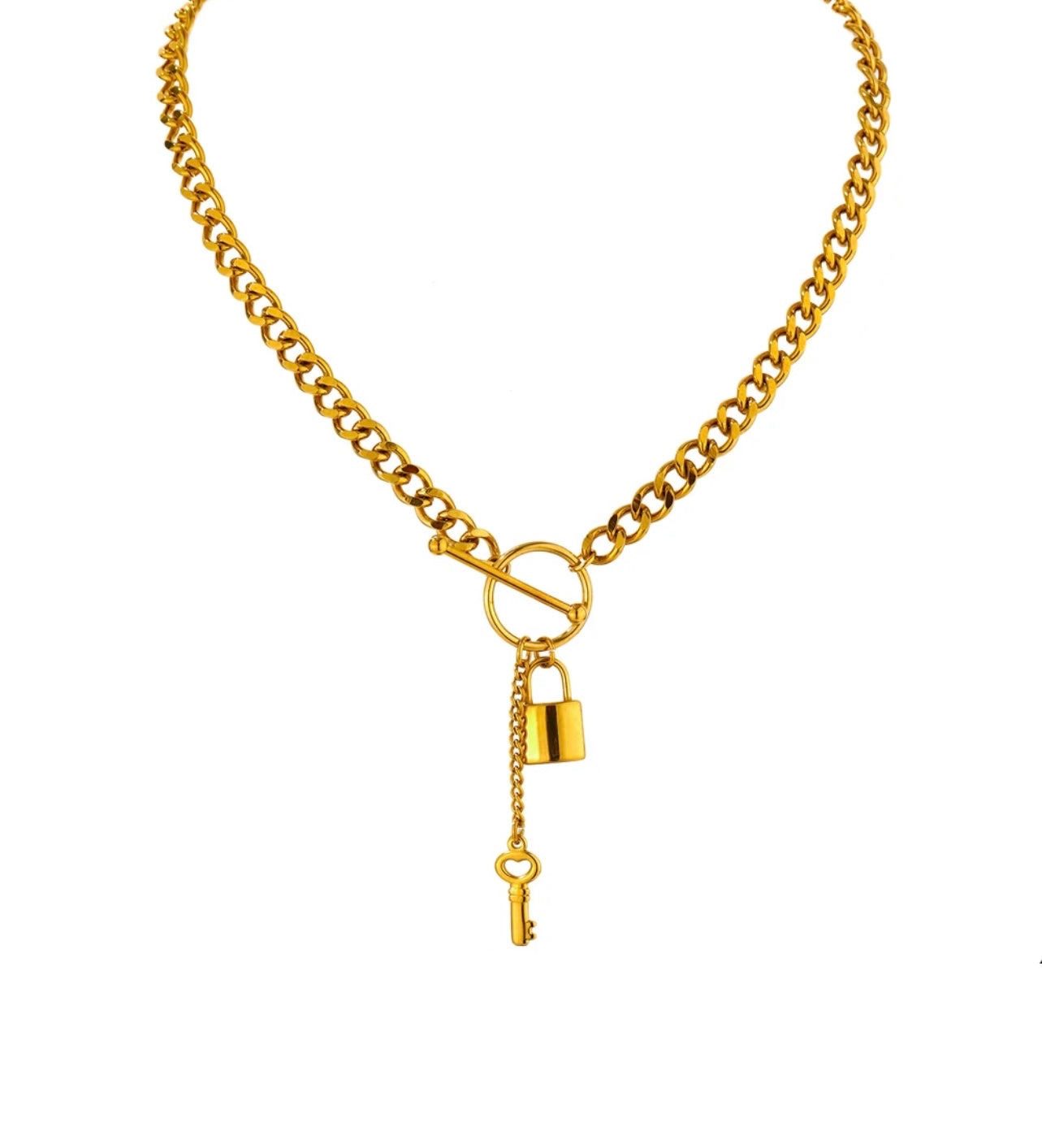 Lock Necklace Gold