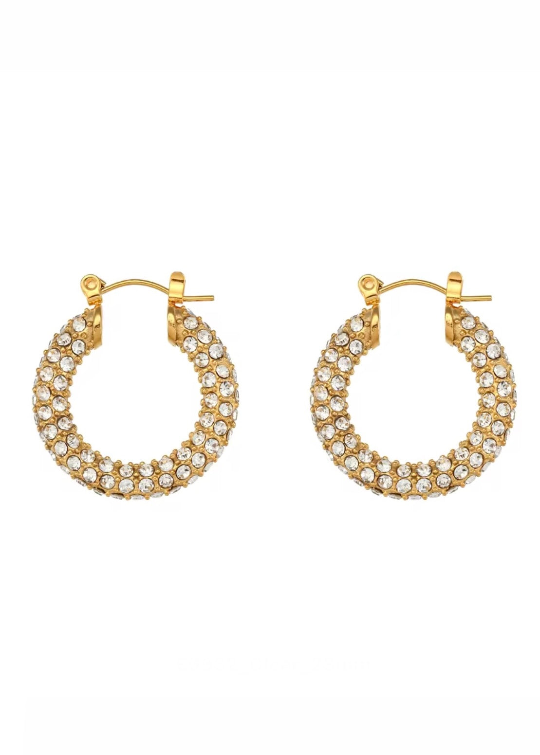 Large Hoop Gold Earring White