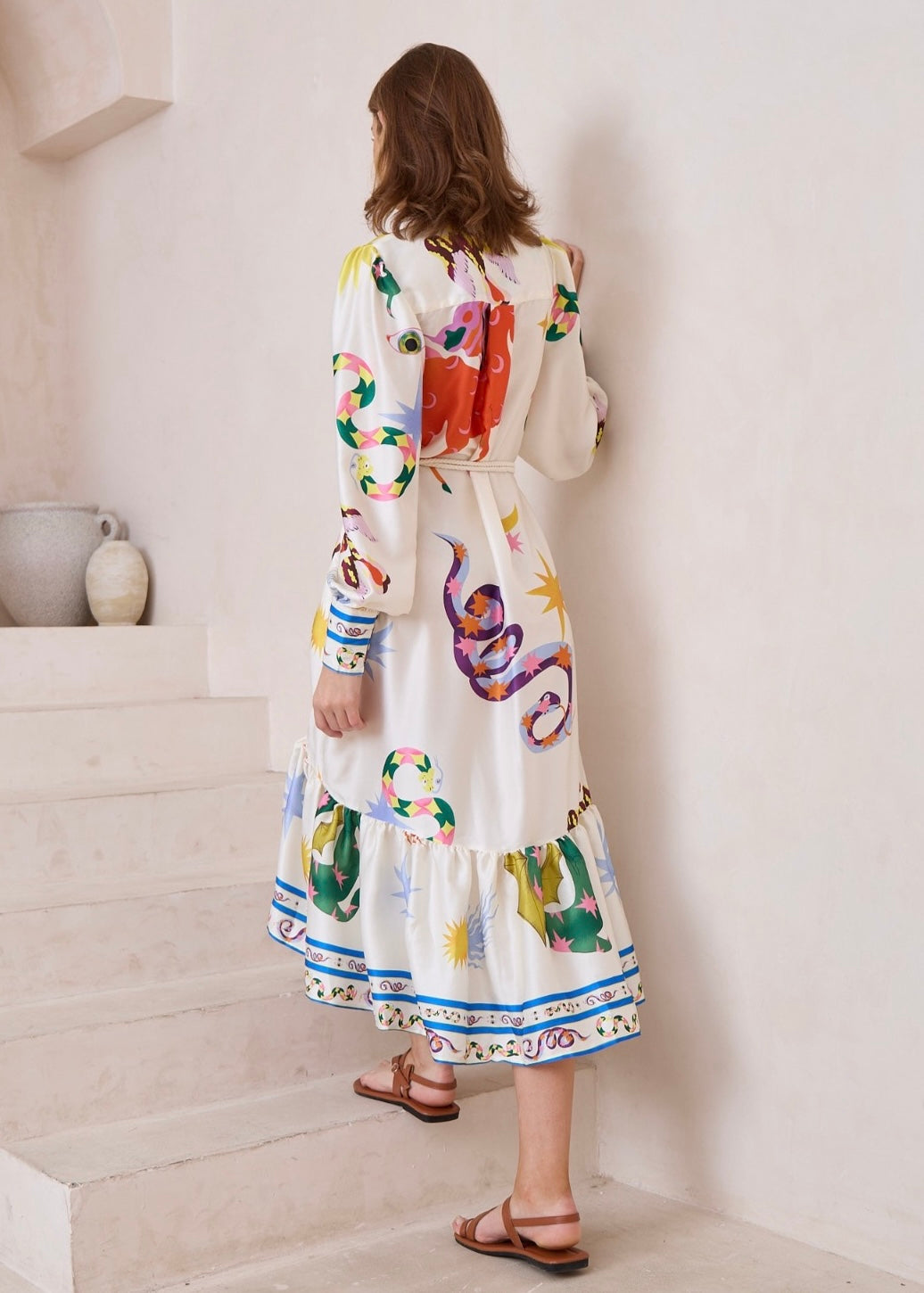 White Print Maxi Dress