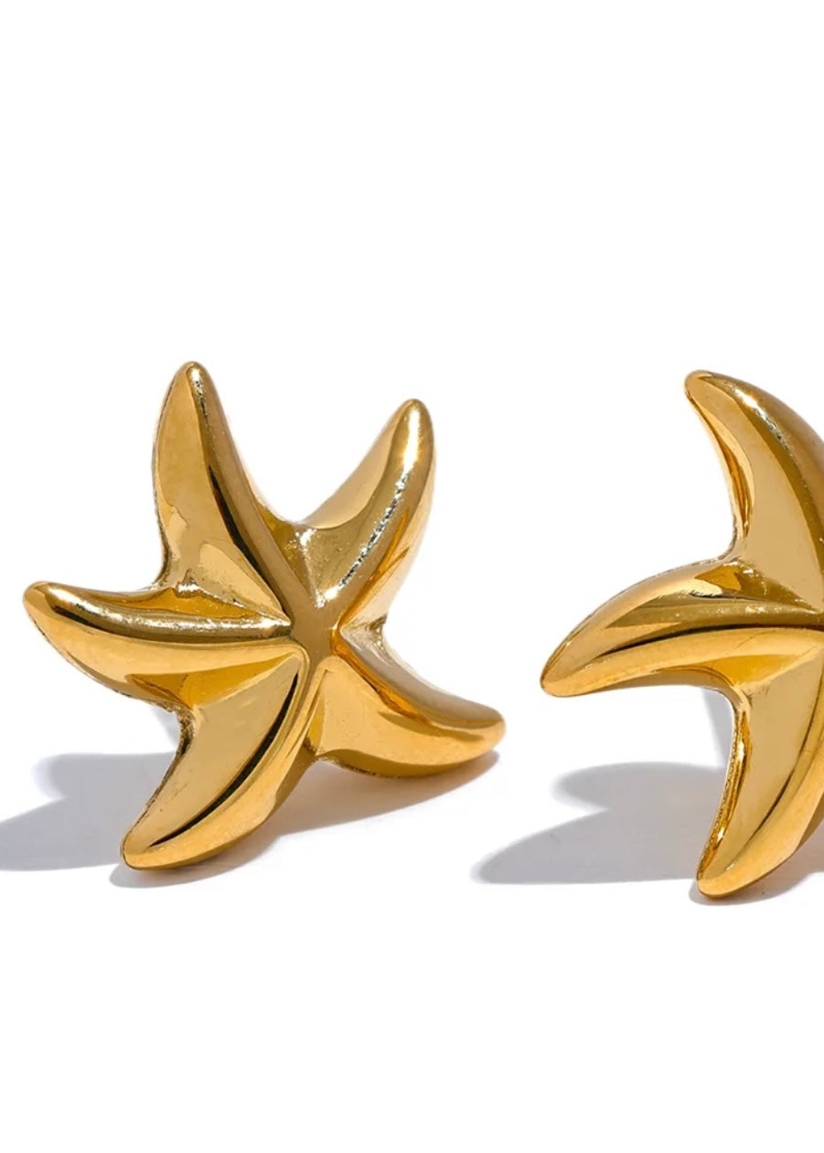 Summer Starfish Gold Earring