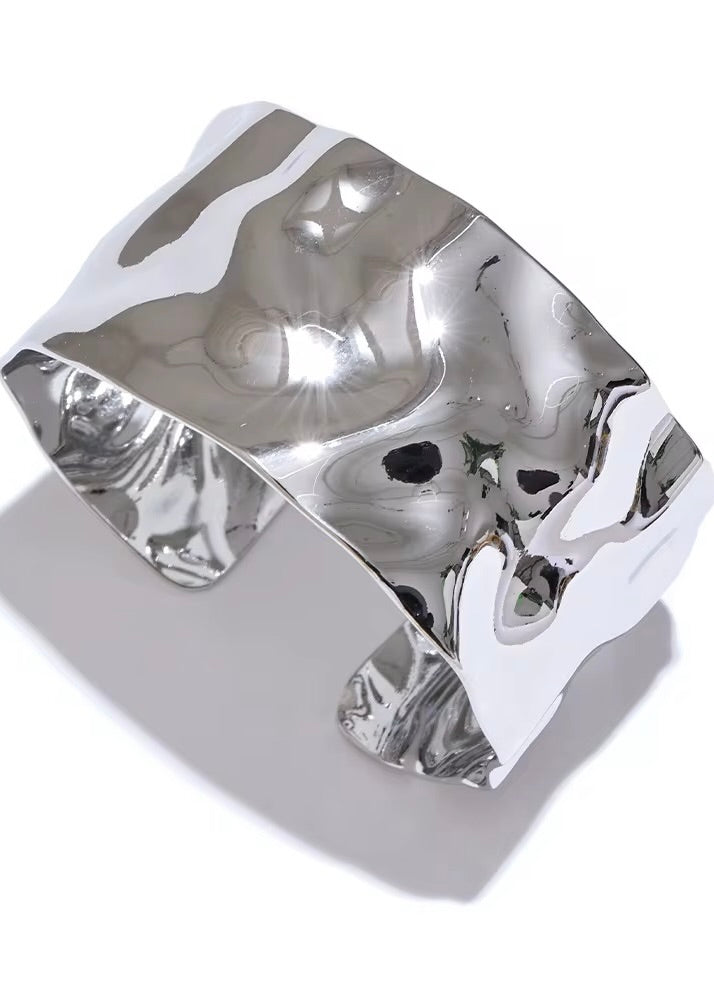 Siena Hammered Silver Cuff Bracelet