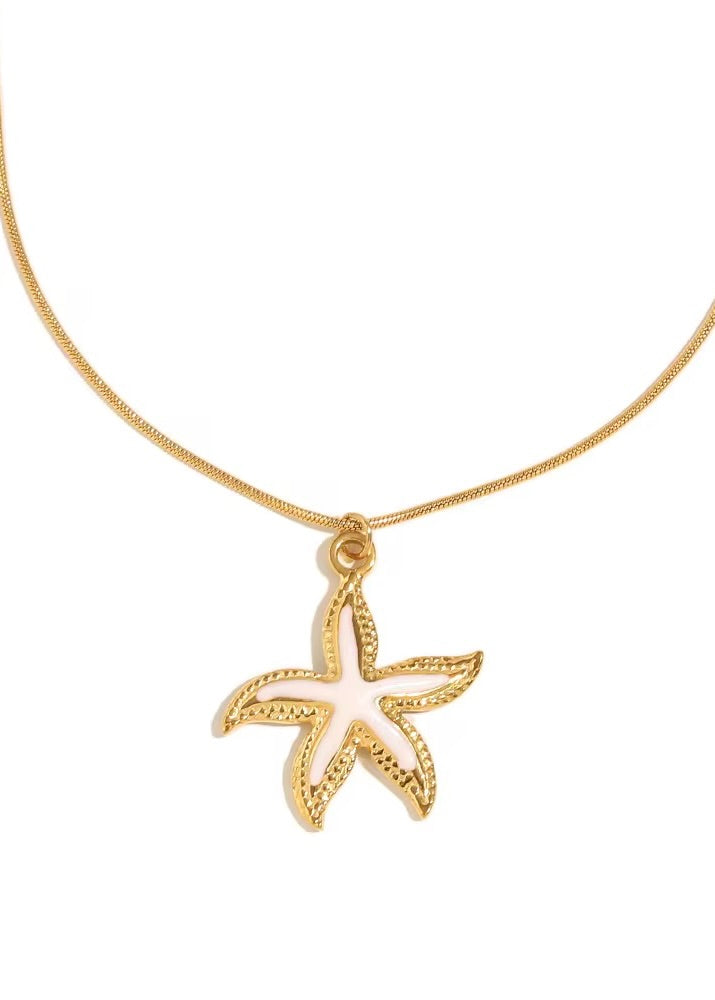 Starfish Necklace | White