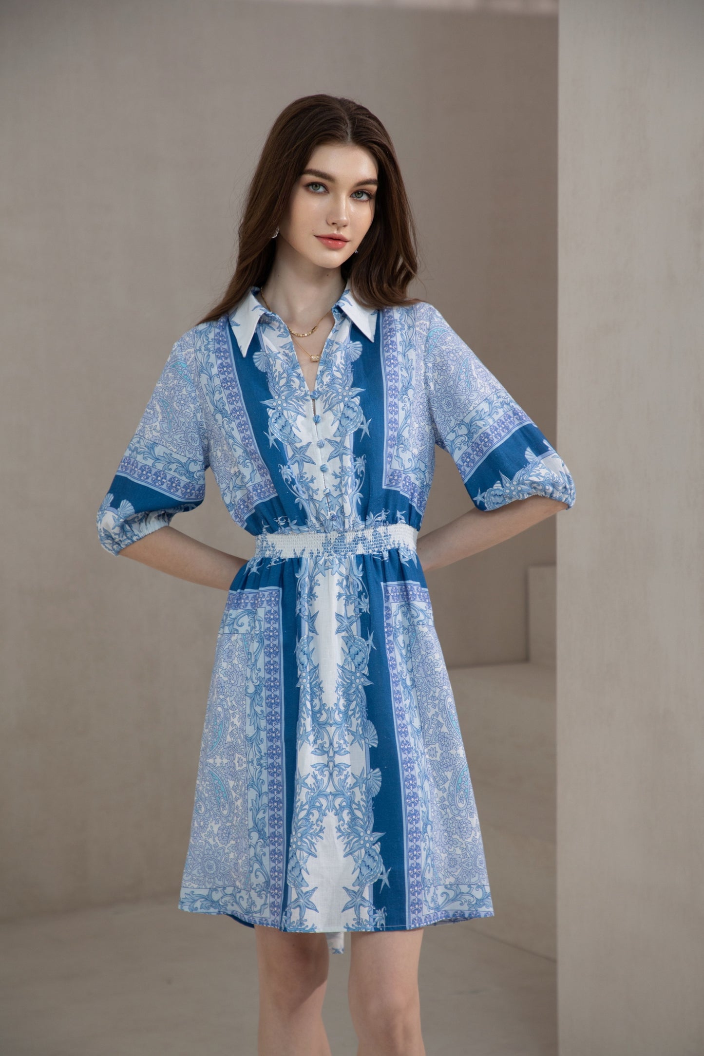 Oceane Linen Short Dress