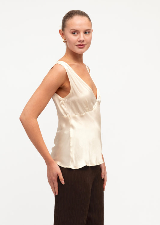 Amara Satin Tank - Ivory