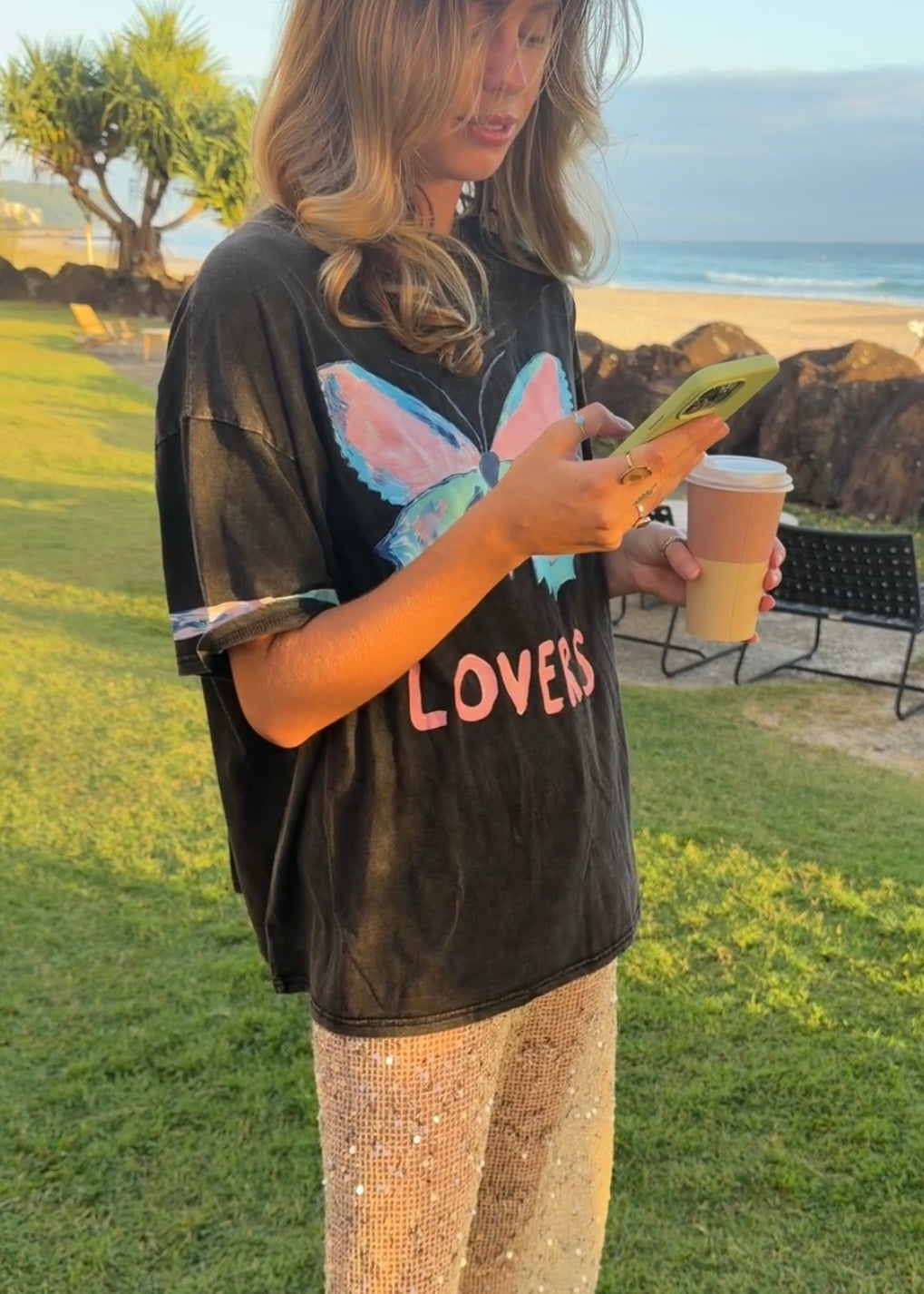 Lovers Butterfly Tee| Black