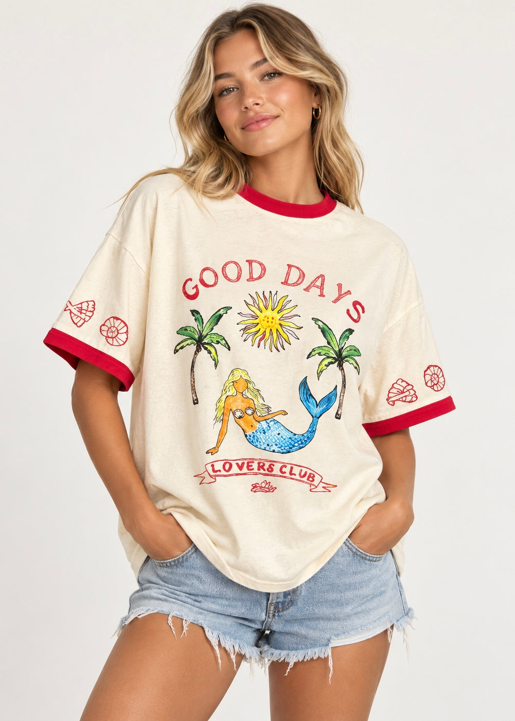 Good Days Tee | Beige Red