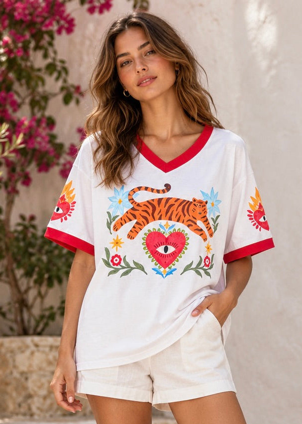 Tiger Eye Tee | White