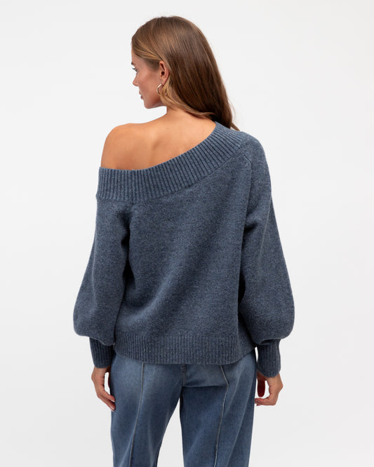 Off Shoulder Knit | Steel