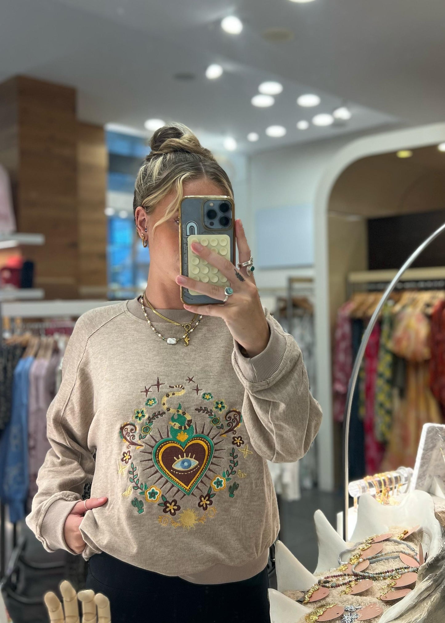 Evil Eye Jumper | Beige