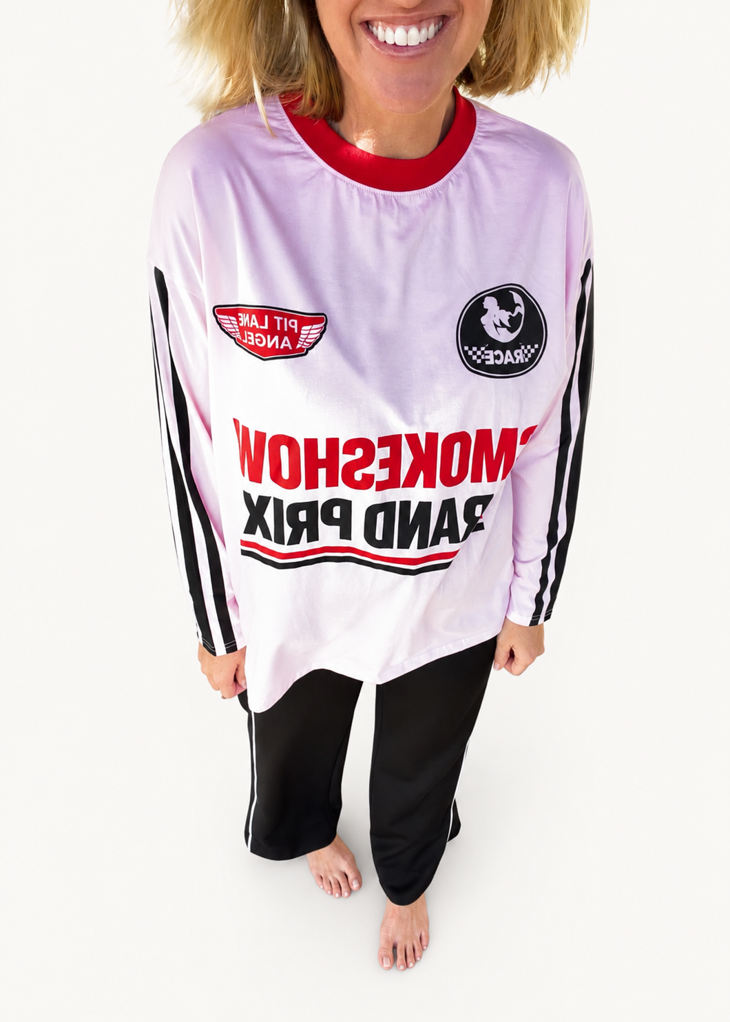 Smoke Show Grand Prix Long Sleeve Tee | Pink