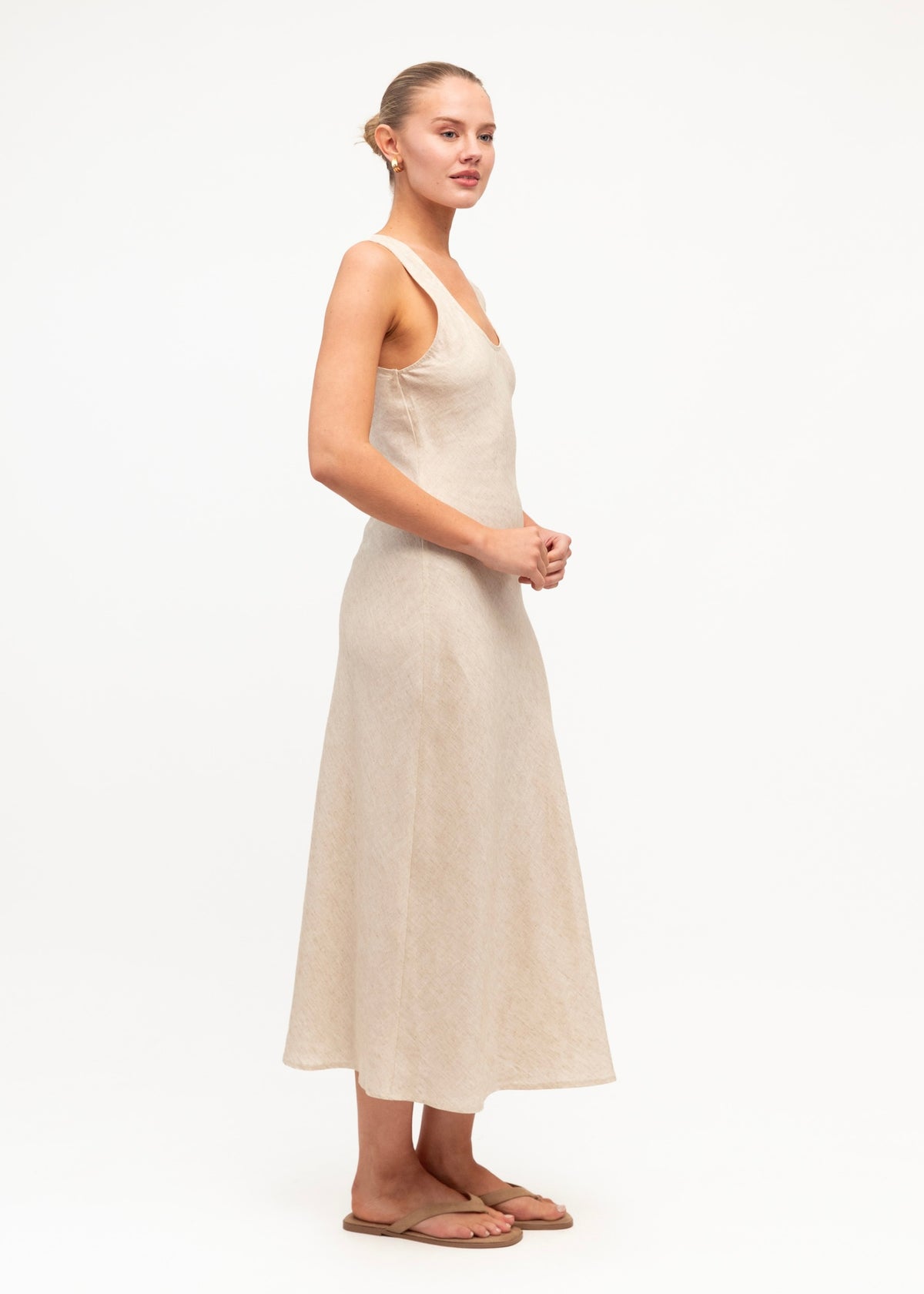 Scoop Midi Dress - Oatmeal