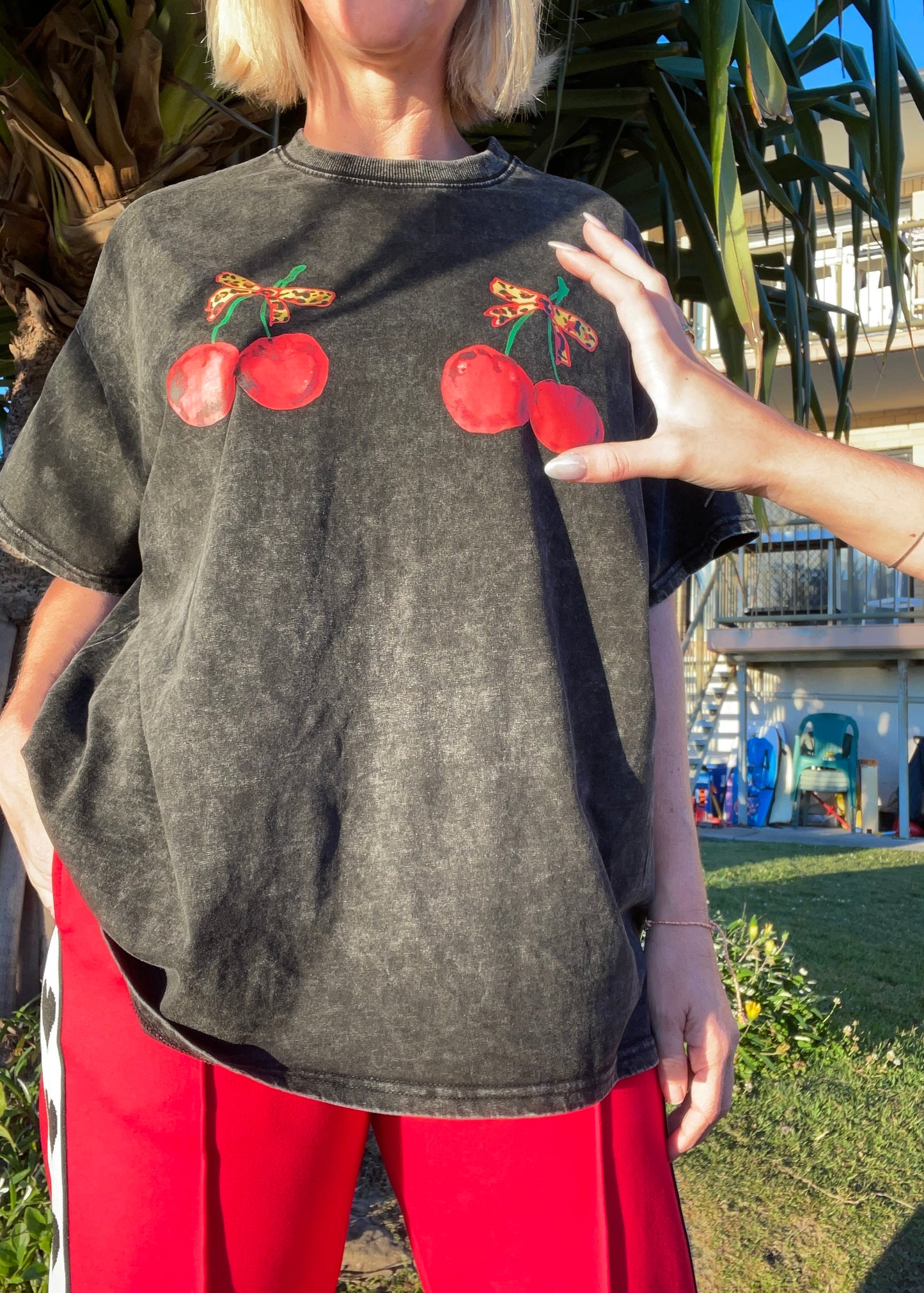 Cherries Tee|  Black