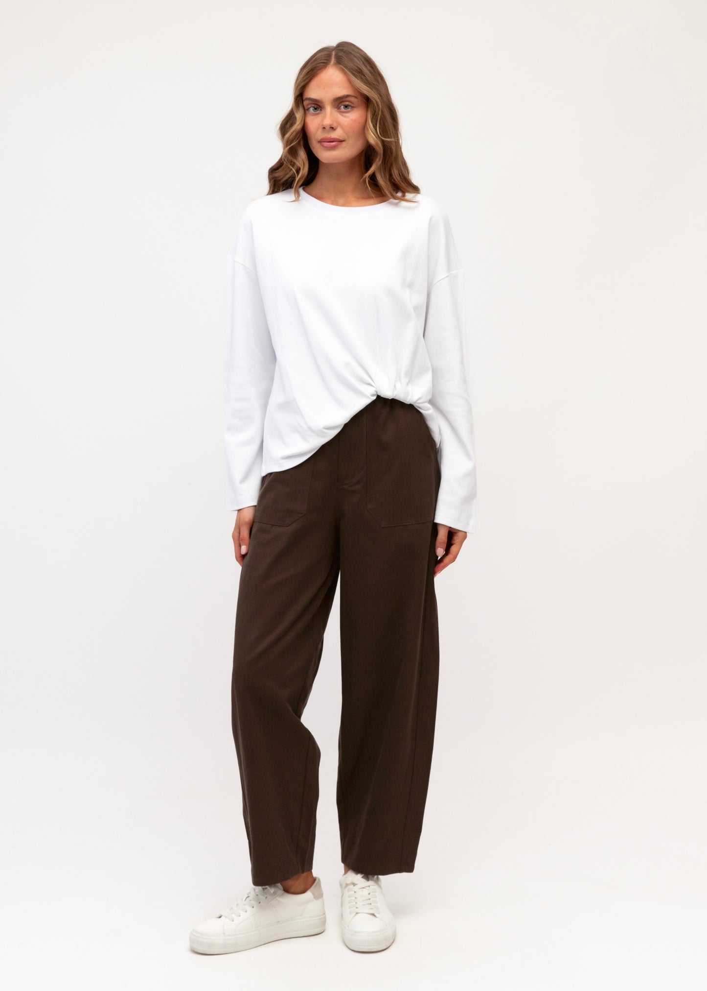 Easy Tuck Tee Long Sleeve |  White