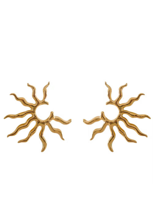 Sunburst Gold Earring