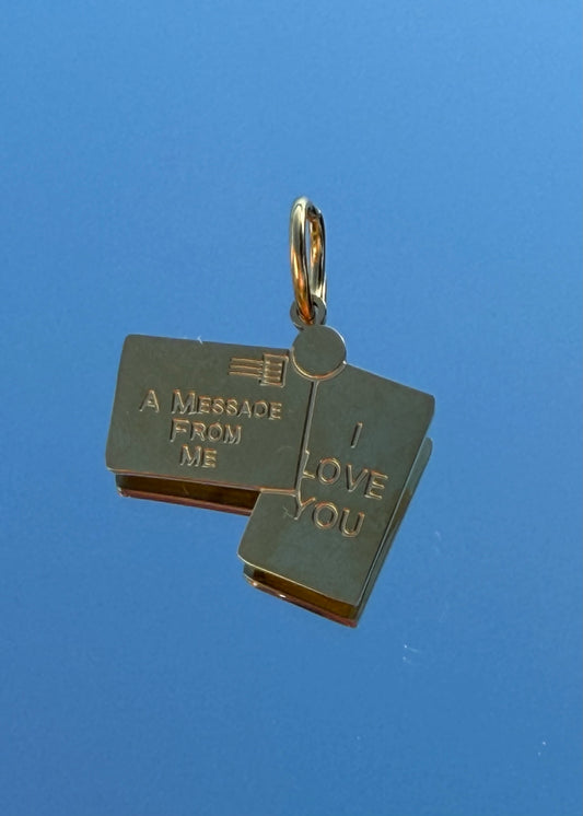 I Love You Note Charm | Gold