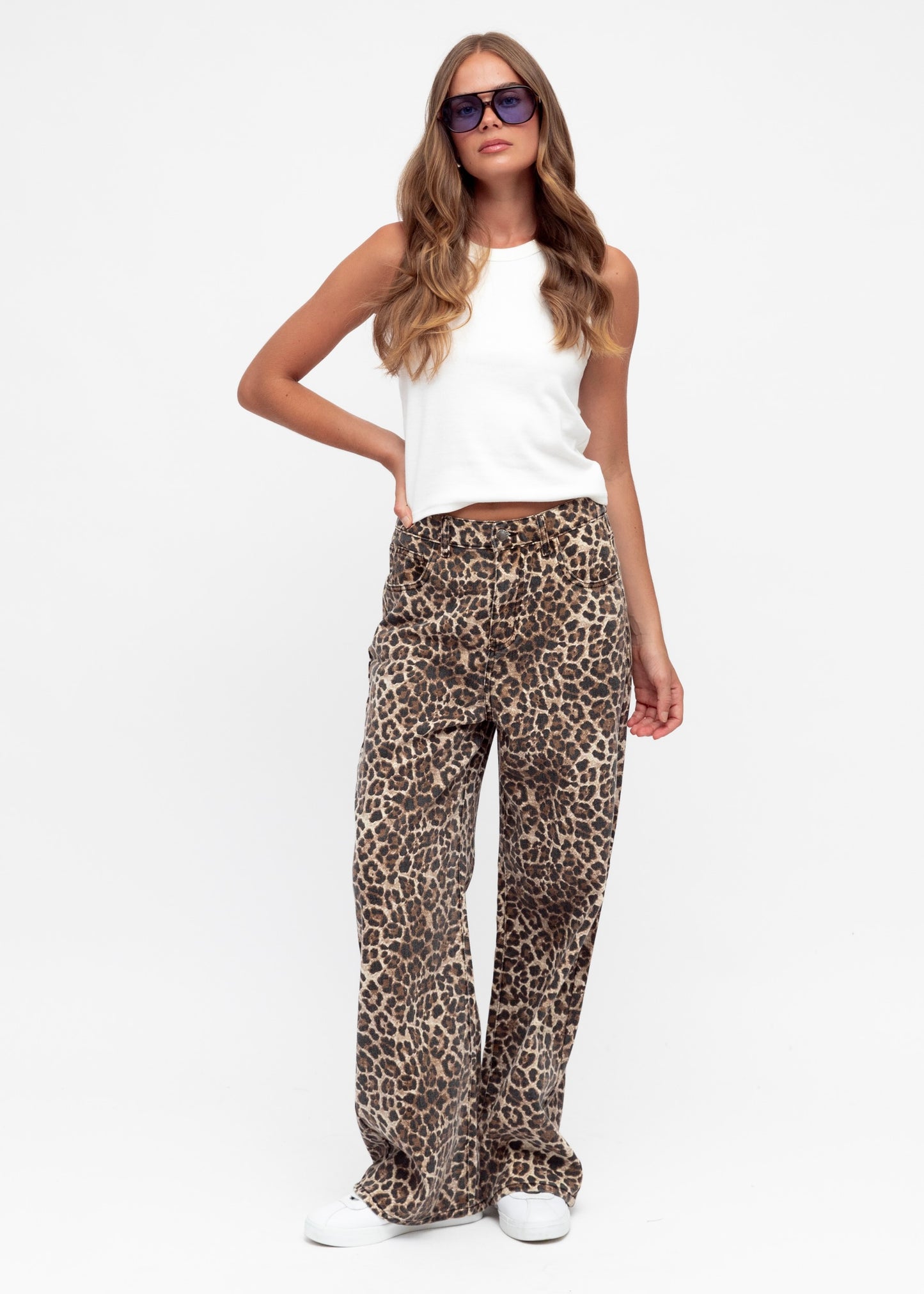 Leopard Denim Jeans