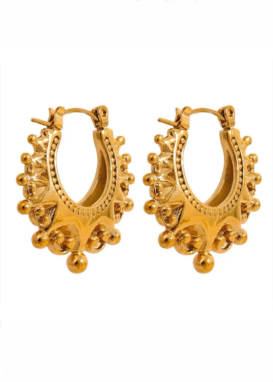 Vintage Gold Hoop Earring