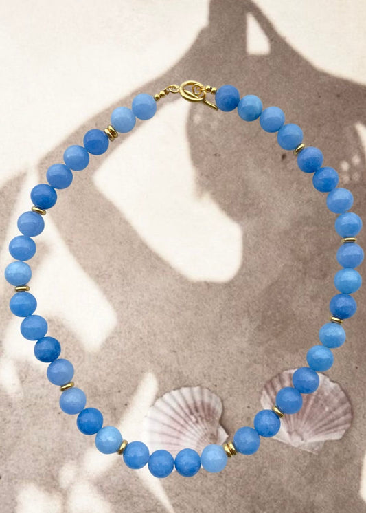 Capri Blue Charm Necklace 43cm