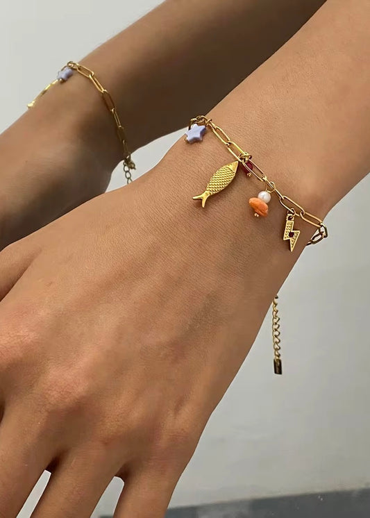 Electric Sardine Charm Bracelet