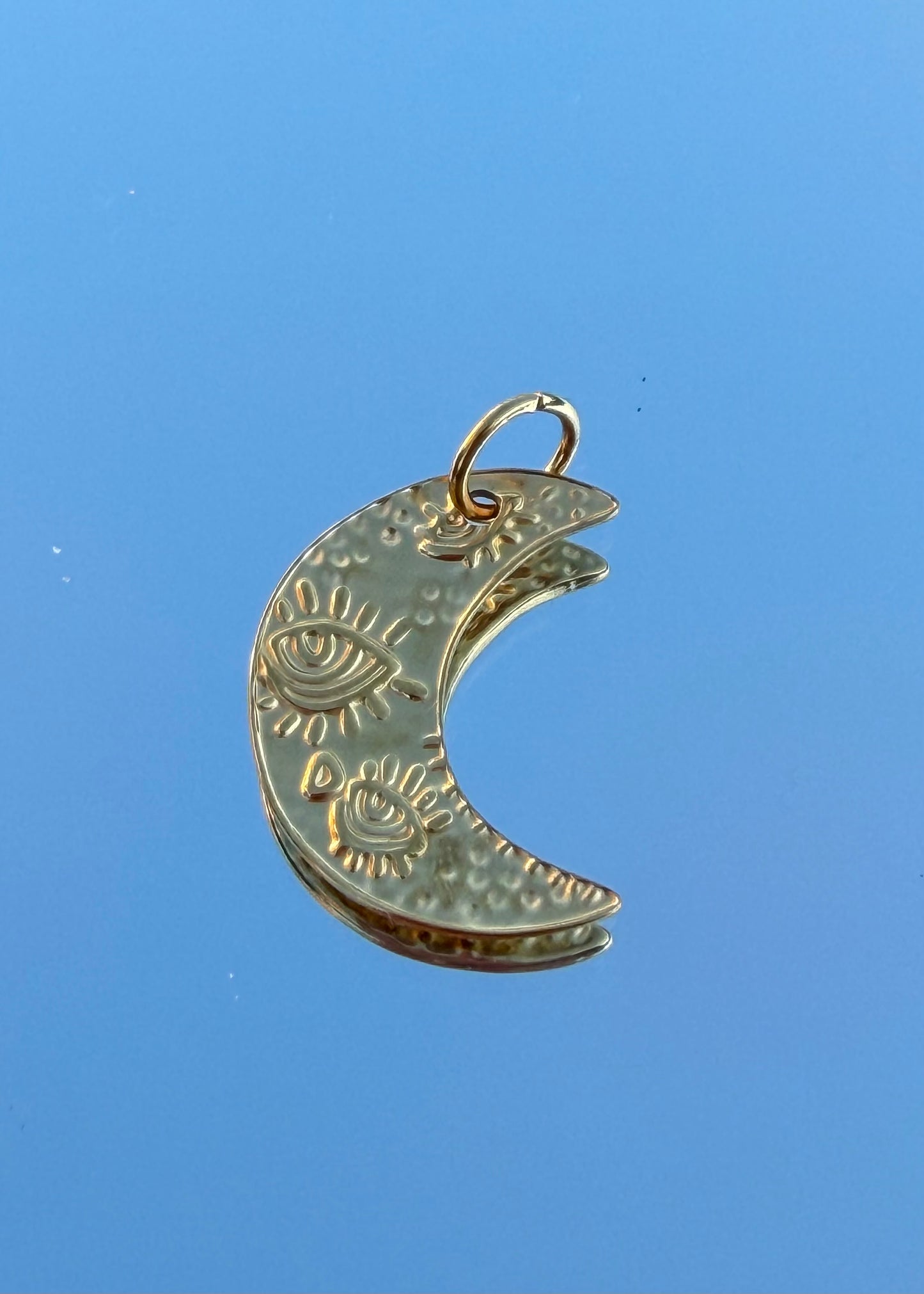 Evil Eye Moon Charm | Gold