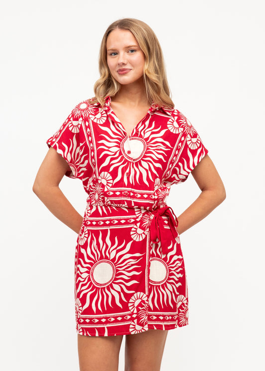 Duo Soleil Mini Dress - Red White