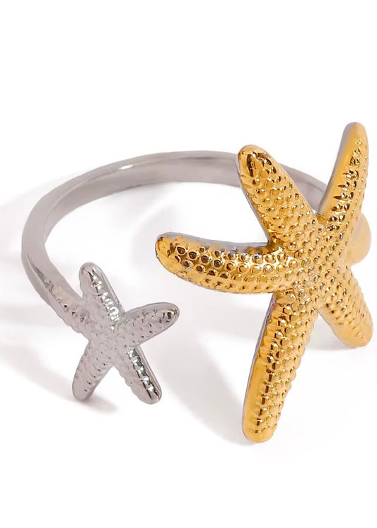 Sundancer Ring Starfish Gold Silver