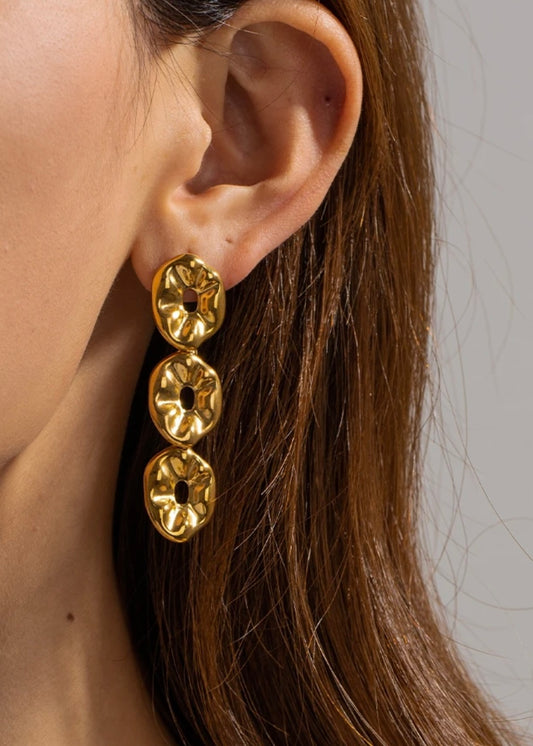 Lotus Leaf Drop Earring 18k Gold plated