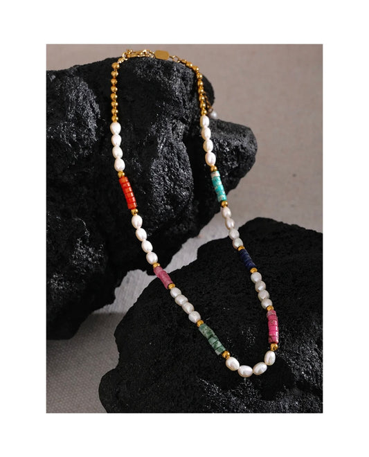 Euro Summer - Gold / Freshwater Pearl Necklace