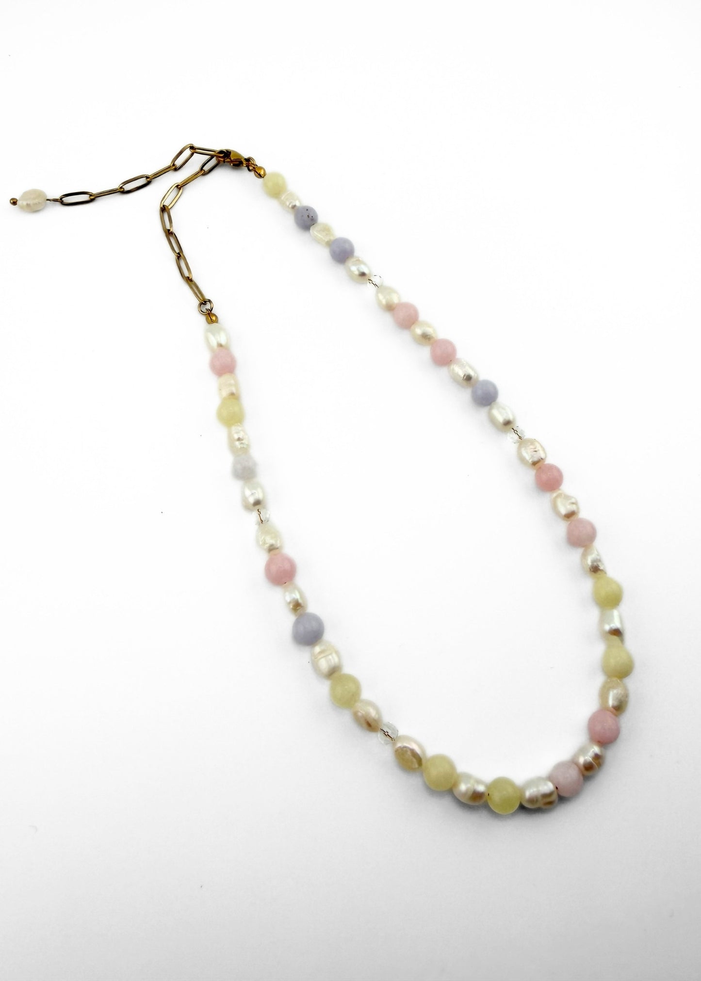 Verona Pastel Necklace | Morganite & Freshwater Pearl