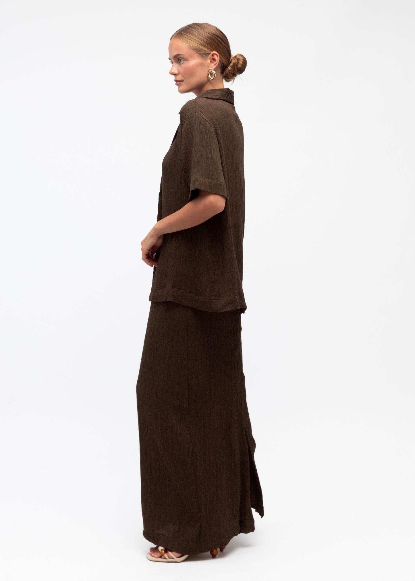 Textured Shirt | Chocolate