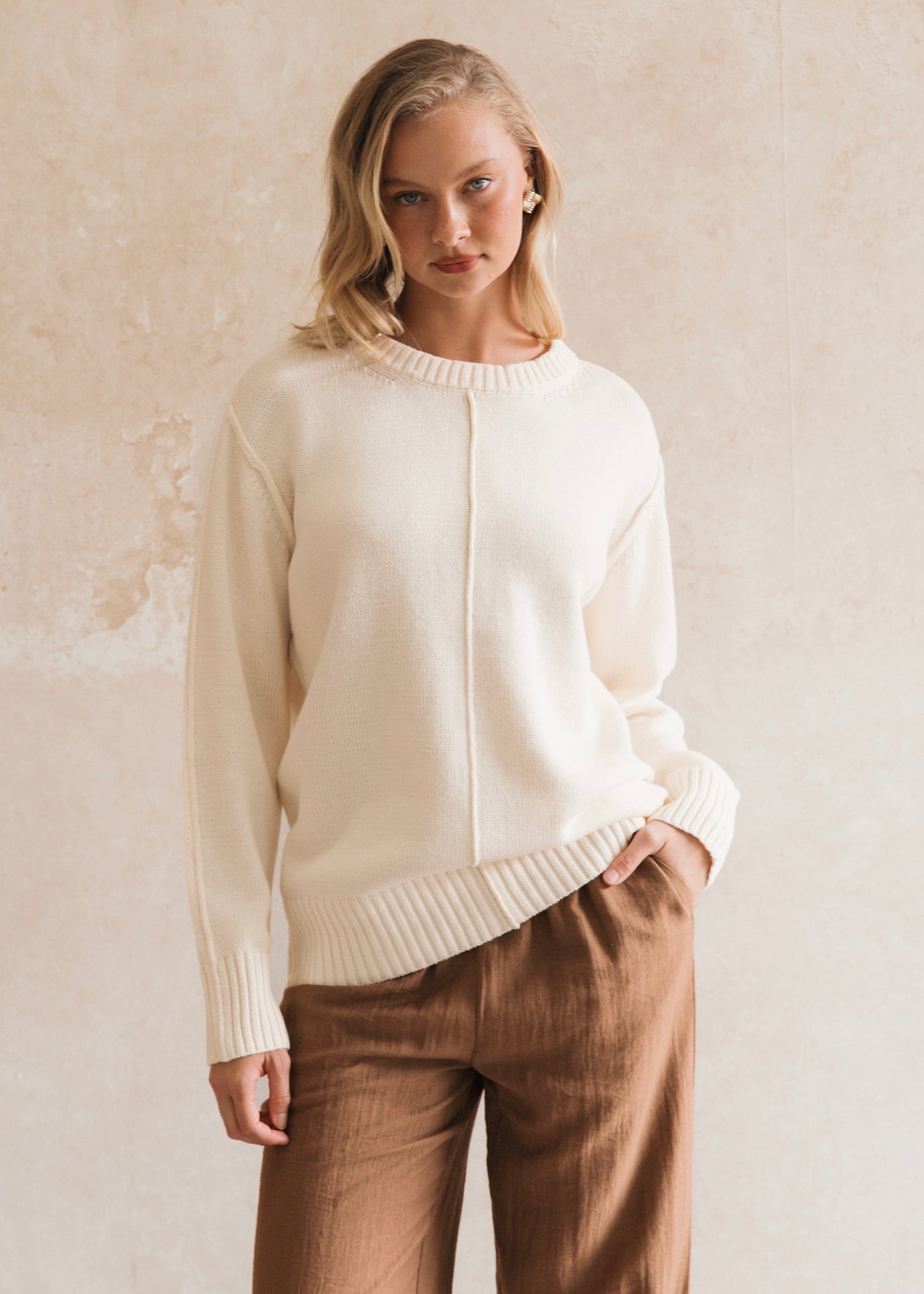 Seam Detail Jumper | Cream