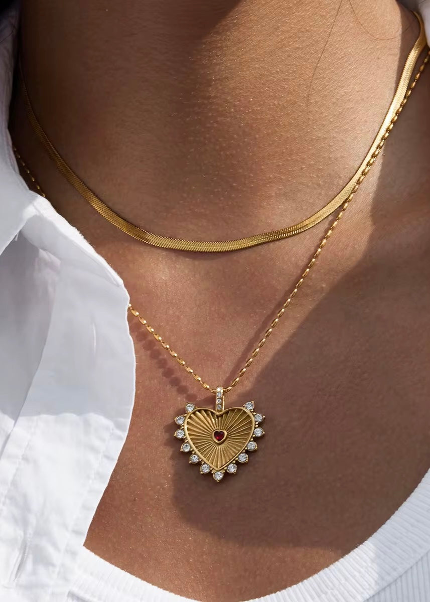 Crystal Love Necklace | Red